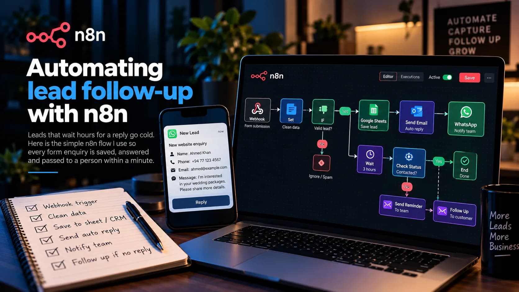 Automating lead follow-up with n8n, cover
